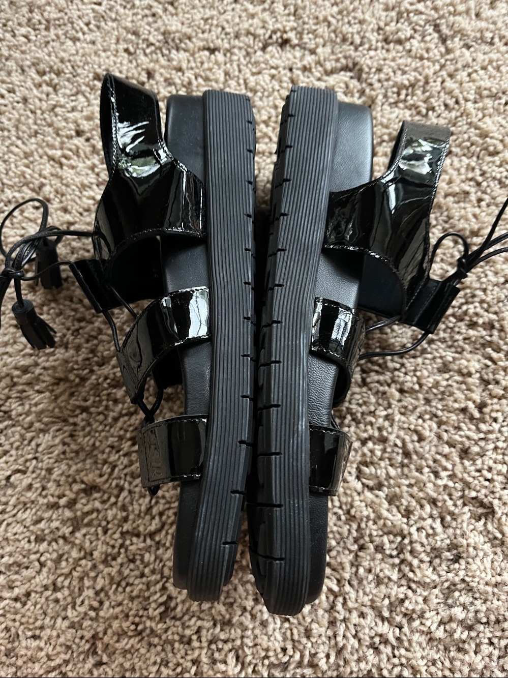 La CANADIENNE Black Patent Strappy Sandal - Picture 4 of 5